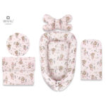 Set Babynest 4 în 1 Babynest, Saltea, Păturică și Pernă MimiNu, Little Ballerina Pink