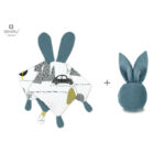 Set jucărie de pluș+ Jucărie zornăitoare Mini Bunny, MimiNu, Childrens Journey Gri/Nepal Verde