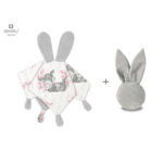 Set jucărie de pluș+ Jucărie zornăitoare Mini Bunny, MimiNu, Lulu Roz/Gri