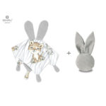 Set jucărie de pluș+ Jucărie zornăitoare Mini Bunny, MimiNu, Safari Natural/Gri