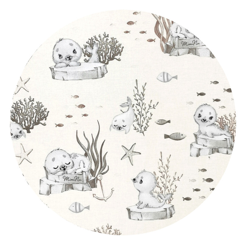 Lenjerie pătuț cu 6 piese pentru pat 120×60 cm, cu pilotă și pernă, apărători laterale, Bumbac, MimiNu, Seal Beige - Image 5