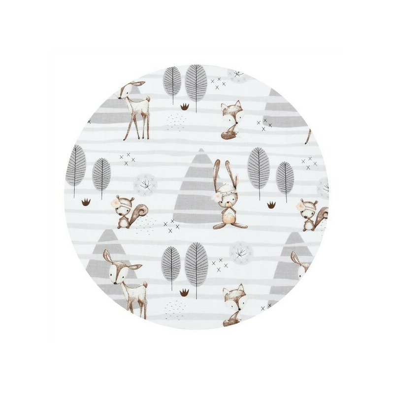 Lenjerie pătuț cu 6 piese pentru pat 120×60 cm, cu pilotă și pernă, apărători laterale, Bumbac, MimiNu, Forest - Image 3