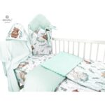 Set bebeluși 6+1 piese, păturică de înfășat, prosop, păturică, cearceaf, față de pernă, husă pilotă și jucărie textilă, MimiNu, Lulu Natural