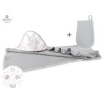 Set prosop de baie cu glugă + Mănușă, 100x100 cm, MimiNu, Lulu Rose