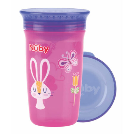 Cană magică, 300 ml, 6+ luni, Nuby, Roz/Mov