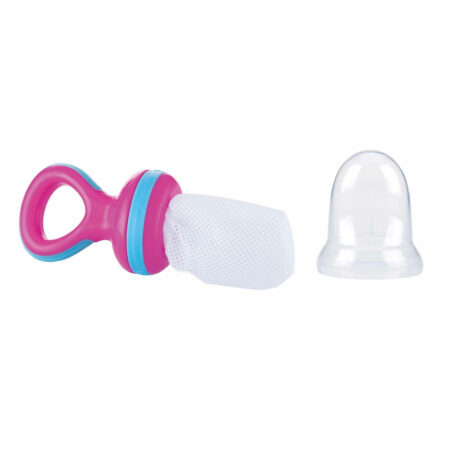 Dispozitiv de hrănire pentru fructe și legume cu capac de protecție, 6+ luni, Nuby, Mov