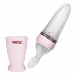 Lingurită cu rezervor, din silicon, 90 ml, 3 luni+, Nuby, Roz