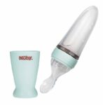 Lingurită cu rezervor, din silicon, 90 ml, 3 luni+, Nuby, Verde