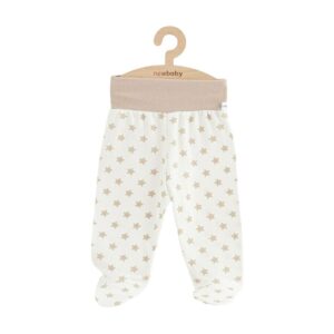 Pantalonași cu botoșei, 56 cm, din bumbac, New Baby, Classic II Beige Stars