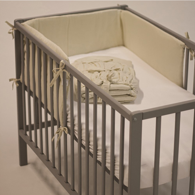 Apărătoare laterale pentru pătuț cu panglici, 120x60, Bumbac, Petite&Mars, Tilly Roz - Image 4