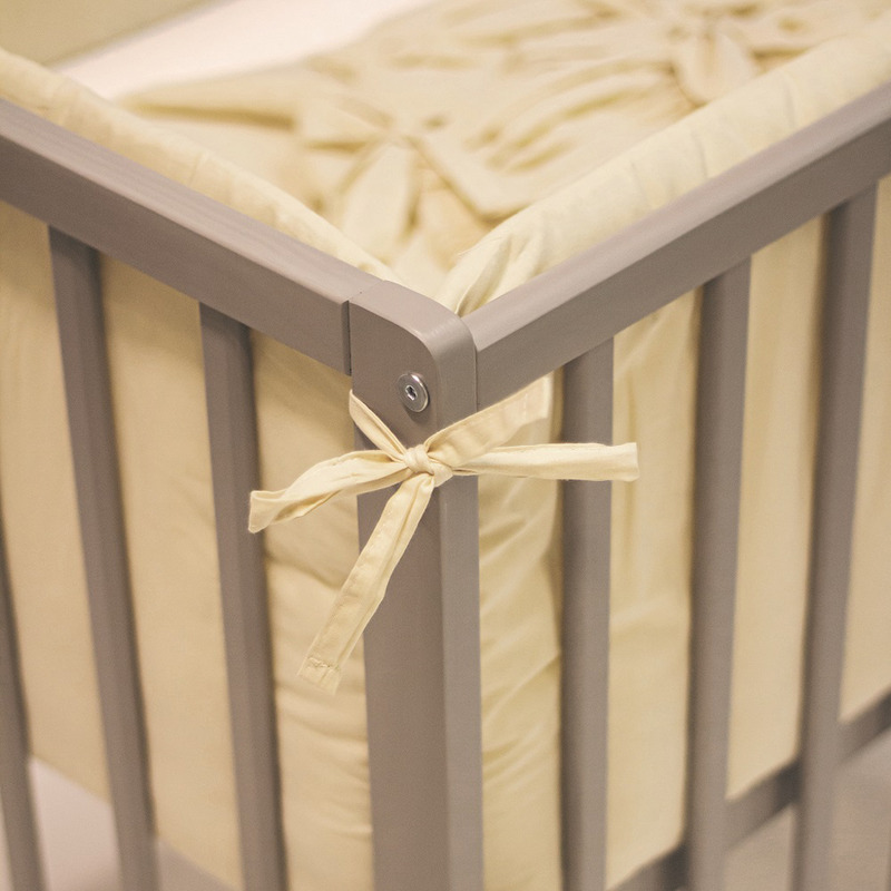 Apărătoare laterale pentru pătuț cu panglici, 120x60, Bumbac, Petite&Mars, Tilly Roz - Image 6