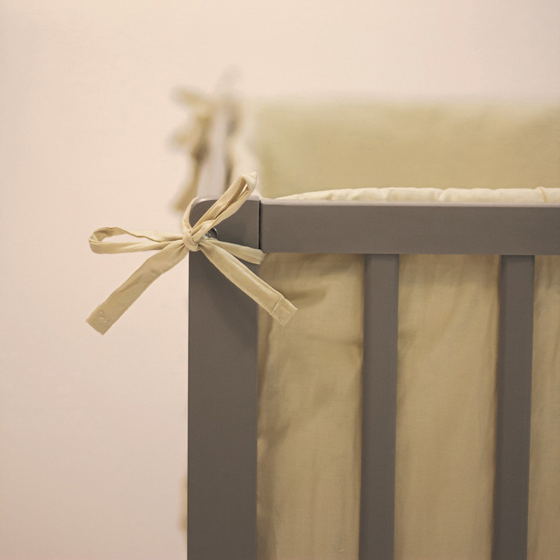 Apărătoare laterale pentru pătuț cu panglici, 120x60, Bumbac, Petite&Mars, Tilly Gri deschis - Image 7