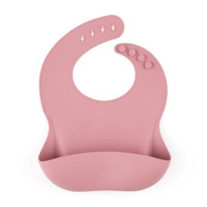 Bavetă reglabilă din silicon cu buzunar colector, Petite&Mars, Roz