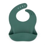 Bavetă reglabilă din silicon cu buzunar colector, Petite&Mars, Verde