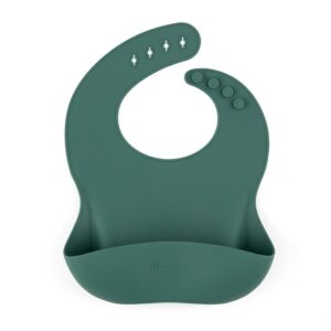 Bavetă reglabilă din silicon cu buzunar colector, Petite&Mars, Verde