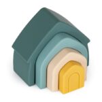 Jucărie pentru stivuire, Silicon, Petite&Mars, Căsuță, Verde