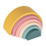Jucărie pentru stivuire, Silicon, Petite&Mars, Curcubeu, Galben