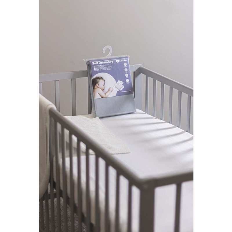 Cearceaf cu elastic, Petite&Mars, Impermeabil,120x60 cm, Alb - Image 5