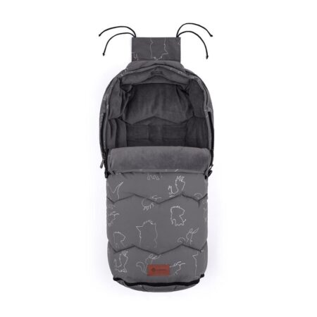 Sac de dormit de iarnă impermeabil 4 în 1, 82x49 cm, Petite&Mars, Warmy, Gri