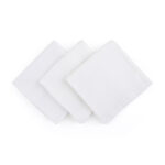 Set scutece 3 piese din muselină de bambus, 68 x 68 cm, Petite&Mars, Moussy Total White, Alb