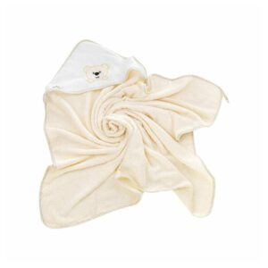Prosop de baie cu glugă, Bocioland, 80x80 cm, Teddy Bear, Beige