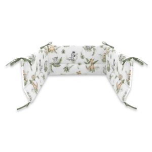 Apărătoare pătuț cu panglici, din bumbac, 210x30 cm, Qmini, Safari