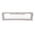 Barieră de protecție laterală pat, cu înclinare la 180 grade, 150 x 42 cm, Rhea, Qmini, Grey