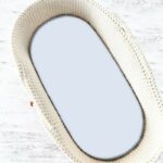 Cearceaf cu elastic, Qmini, Jersey, pentru landou, cărucior și coșulet, 80x35 cm, Albastru
