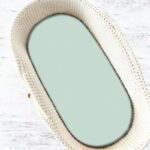 Cearceaf cu elastic, Qmini, pentru landou, cărucior și coșulet, terry, 80x35 cm, Mentă