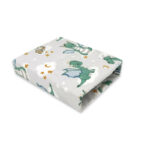 Cearceaf cu elastic, Qmini,120 X 60 cm, Dragons Gri