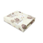 Cearceaf cu elastic, Qmini, 140 X 70 cm, Dragons Bej