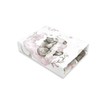 Cearceaf cu elastic, Qmini, 140 X 70 cm, Teddy Bear and Friends Roz
