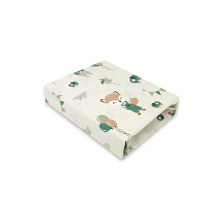 Cearceaf cu elastic, Qmini, 140 X 70 cm, Fox and Rabbit Bej