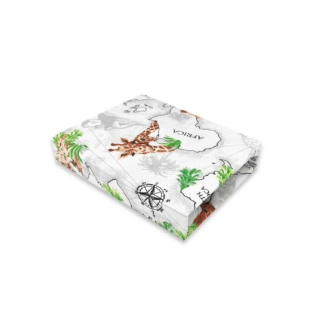 Cearceaf cu elastic, Qmini, 83 x 50 cm, The continents