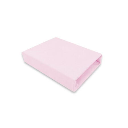 Cearceaf cu elastic, Qmini, 90 x 40 cm, Jersey, Roz