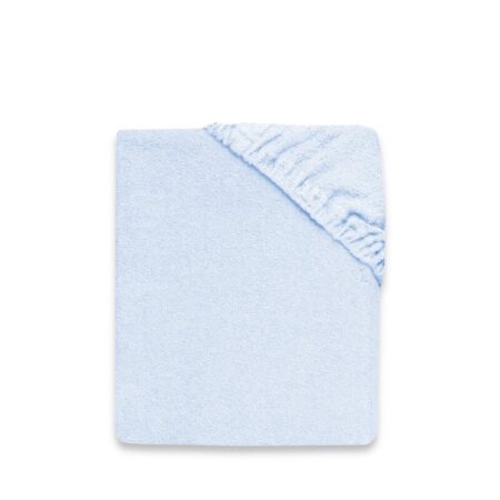 Cearceaf cu elastic, Qmini, 90 x 40 cm, Terry, Albastru deschis