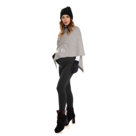 Colanți gravide, pentru perioada rece, cu talie specială, din bumbac și spandex, Qmini, Negrii