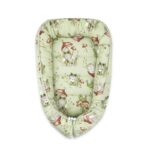 Babynest Coșuleț bebeluș, 55x75 cm, Bumbac, Qmini, Baby Cocoon, Frogs