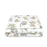 Lenjerie pătuț junior cu 2 piese, pentru pat 140 x 200 cm, Qmini, Safari