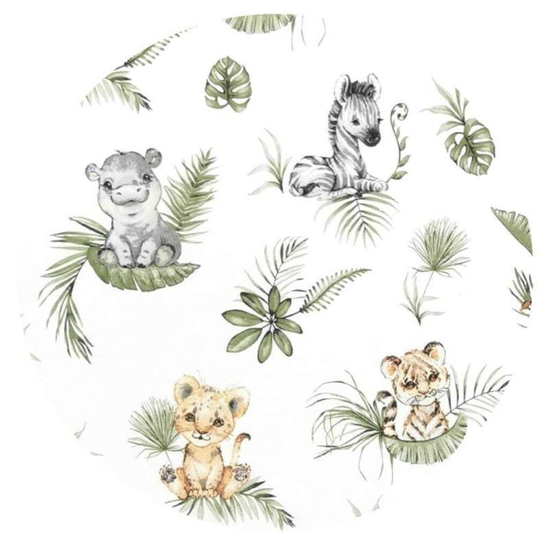 Lenjerie pătuț junior cu 2 piese, pentru pat 140 x 200 cm, Qmini, Safari - Image 2