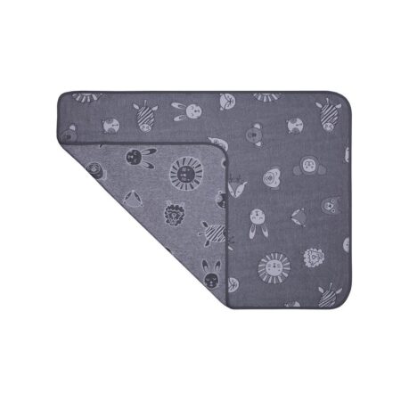 Păturică pufoasă pentru bebeluși și copii, 75 x 100 cm, Din bambus, Qmini, Mini Zoo, Grey