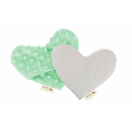 Pernă anticolici cu sâmburi de cireșe, în formă de inimă, Bumbac, Qmini, Minky Mint