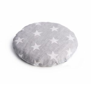 Pernă anticolici cu sâmburi de cireșe, diametru 14 cm, Bumbac, Qmini, Grey Stars