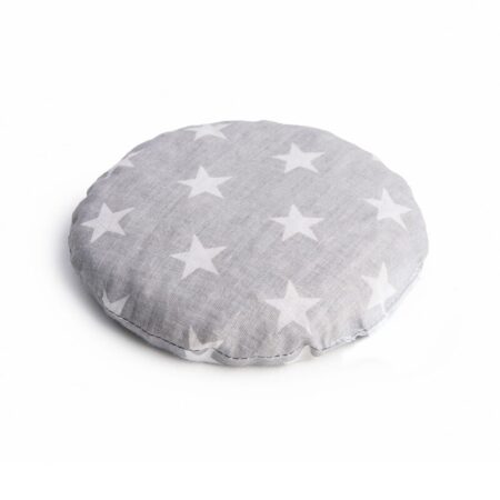 Pernă anticolici cu sâmburi de cireșe, diametru 14 cm, Bumbac, Qmini, Grey Stars