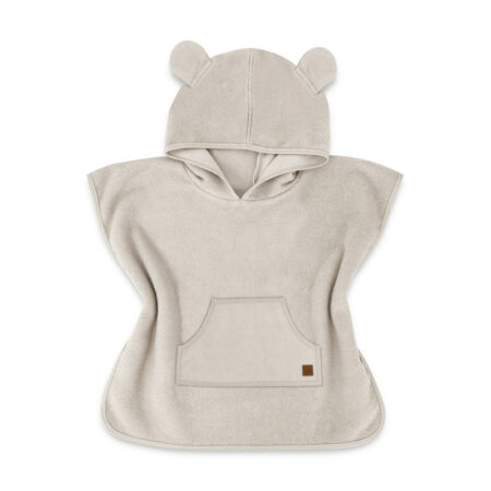 Poncho baie cu glugă și buzunar, Qmini, 1 - 4 ani, Beige