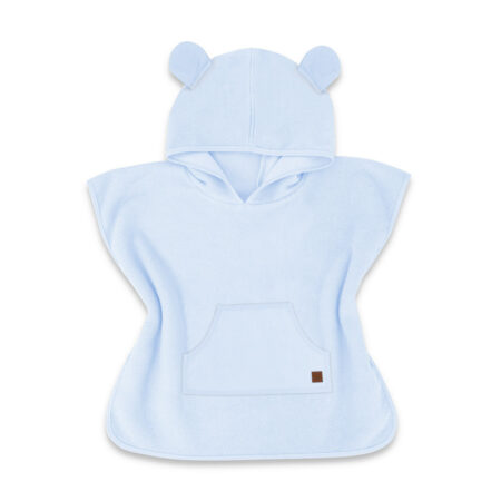 Poncho baie cu glugă și buzunar, Qmini, 1 - 4 ani, Blue