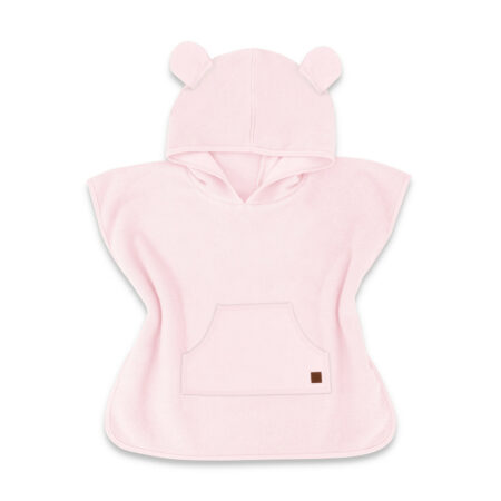 Poncho baie cu glugă și buzunar, Qmini, 1 - 4 ani, Pink