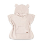 Poncho baie cu glugă și buzunar, Qmini, 4 - 7 ani, Beige Pink