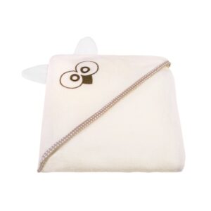 Prosop cu glugă din bumbac, 80x80 cm, Qmini, Ecru Qwl