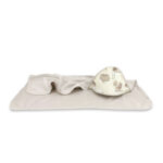 Prosop cu glugă din bumbac și thermo fleece, 100x100cm, Qmini, Dragons Beige